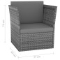 vidaXL Silla de jardín con taburete ratán sintético gris antracita vidaXL Silla de jardín con taburete ratán sintético gris antracita