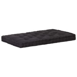 vidaXL Cojín para palés algodón negro 120x80x10 cm 