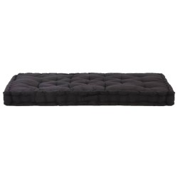 vidaXL Cojín para palés algodón negro 120x80x10 cm 