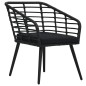 vidaXL Set de mesa y sillas de jardín 3 piezas ratán sintético negro vidaXL Set de mesa y sillas de jardín 3 piezas ratán sintético negro