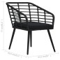 vidaXL Set de mesa y sillas de jardín 3 piezas ratán sintético negro vidaXL Set de mesa y sillas de jardín 3 piezas ratán sintético negro