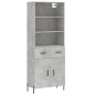 vidaXL Aparador alto madera contrachapada gris hormigón 69,5x34x180 cm vidaXL Aparador alto madera contrachapada gris hormigón 69,5x34x180 cm