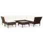 vidaXL Set muebles de jardín 8 piezas y cojines ratán sintético marrón vidaXL Set muebles de jardín 8 piezas y cojines ratán sintético marrón