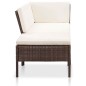vidaXL Set muebles de jardín 8 piezas y cojines ratán sintético marrón vidaXL Set muebles de jardín 8 piezas y cojines ratán sintético marrón