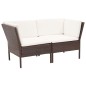 vidaXL Set muebles de jardín 8 piezas y cojines ratán sintético marrón vidaXL Set muebles de jardín 8 piezas y cojines ratán sintético marrón
