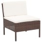 vidaXL Set muebles de jardín 8 piezas y cojines ratán sintético marrón vidaXL Set muebles de jardín 8 piezas y cojines ratán sintético marrón