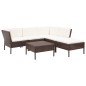 vidaXL Set muebles de jardín 6 piezas y cojines ratán sintético marrón vidaXL Set muebles de jardín 6 piezas y cojines ratán sintético marrón