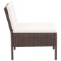 vidaXL Set muebles de jardín 6 piezas y cojines ratán sintético marrón vidaXL Set muebles de jardín 6 piezas y cojines ratán sintético marrón