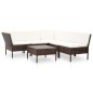 vidaXL Set muebles de jardín 6 piezas y cojines ratán sintético marrón