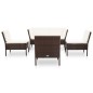 vidaXL Set muebles de jardín 6 piezas y cojines ratán sintético marrón