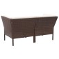 vidaXL Set muebles de jardín 6 piezas y cojines ratán sintético marrón