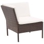 vidaXL Set muebles de jardín 6 piezas y cojines ratán sintético marrón