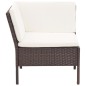 vidaXL Set muebles de jardín 6 piezas y cojines ratán sintético marrón