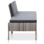 vidaXL Set de muebles de jardín 3 pzas y cojines ratán sintético gris vidaXL Set de muebles de jardín 3 pzas y cojines ratán sintético gris