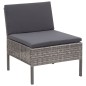 vidaXL Set de muebles de jardín 3 pzas y cojines ratán sintético gris vidaXL Set de muebles de jardín 3 pzas y cojines ratán sintético gris