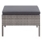 vidaXL Set de muebles de jardín 3 pzas y cojines ratán sintético gris vidaXL Set de muebles de jardín 3 pzas y cojines ratán sintético gris