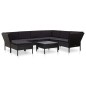 vidaXL Set muebles de jardín 8 piezas y cojines ratán sintético negro