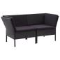 vidaXL Set muebles de jardín 8 piezas y cojines ratán sintético negro