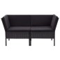 vidaXL Set muebles de jardín 8 piezas y cojines ratán sintético negro