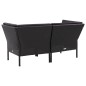 vidaXL Set muebles de jardín 8 piezas y cojines ratán sintético negro