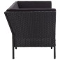 vidaXL Set muebles de jardín 8 piezas y cojines ratán sintético negro