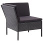 vidaXL Set muebles de jardín 8 piezas y cojines ratán sintético negro