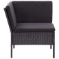 vidaXL Set muebles de jardín 8 piezas y cojines ratán sintético negro