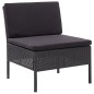 vidaXL Set muebles de jardín 8 piezas y cojines ratán sintético negro
