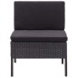vidaXL Set muebles de jardín 8 piezas y cojines ratán sintético negro