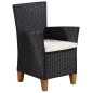vidaXL Set de comedor de jardín 5 pzas ratán sintético negro y marrón vidaXL Set de comedor de jardín 5 pzas ratán sintético negro y marrón