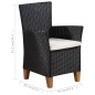 vidaXL Set de comedor de jardín 5 pzas ratán sintético negro y marrón vidaXL Set de comedor de jardín 5 pzas ratán sintético negro y marrón
