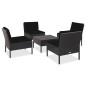 vidaXL Set de sofás de jardín 5 piezas y cojines ratán sintético negro vidaXL Set de sofás de jardín 5 piezas y cojines ratán sintético negro