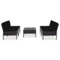 vidaXL Set de sofás de jardín 5 piezas y cojines ratán sintético negro vidaXL Set de sofás de jardín 5 piezas y cojines ratán sintético negro