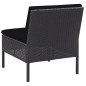 vidaXL Set de sofás de jardín 5 piezas y cojines ratán sintético negro vidaXL Set de sofás de jardín 5 piezas y cojines ratán sintético negro