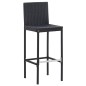 vidaXL Set muebles bar jardín 7 piezas y cojines ratán sintético negro vidaXL Set muebles bar jardín 7 piezas y cojines ratán sintético negro