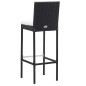 vidaXL Set muebles bar jardín 7 piezas y cojines ratán sintético negro vidaXL Set muebles bar jardín 7 piezas y cojines ratán sintético negro