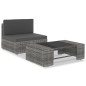 vidaXL Juego de muebles de jardín 2 piezas ratán sintético gris vidaXL Juego de muebles de jardín 2 piezas ratán sintético gris