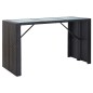 vidaXL Mesa y sillas bar jardín 7 pzas y cojines ratán sintético negro vidaXL Mesa y sillas bar jardín 7 pzas y cojines ratán sintético negro