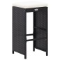 vidaXL Mesa y sillas bar jardín 7 pzas y cojines ratán sintético negro vidaXL Mesa y sillas bar jardín 7 pzas y cojines ratán sintético negro