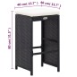 vidaXL Mesa y sillas bar jardín 7 pzas y cojines ratán sintético negro vidaXL Mesa y sillas bar jardín 7 pzas y cojines ratán sintético negro