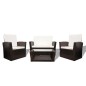 vidaXL Set muebles de jardín 4 piezas y cojines ratán sintético marrón vidaXL Set muebles de jardín 4 piezas y cojines ratán sintético marrón