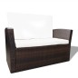 vidaXL Set muebles de jardín 4 piezas y cojines ratán sintético marrón vidaXL Set muebles de jardín 4 piezas y cojines ratán sintético marrón
