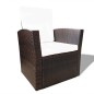 vidaXL Set muebles de jardín 4 piezas y cojines ratán sintético marrón vidaXL Set muebles de jardín 4 piezas y cojines ratán sintético marrón