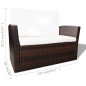 vidaXL Set muebles de jardín 4 piezas y cojines ratán sintético marrón vidaXL Set muebles de jardín 4 piezas y cojines ratán sintético marrón