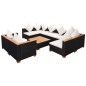 vidaXL Set de muebles de jardín 9 pzas y cojines ratán sintético negro vidaXL Set de muebles de jardín 9 pzas y cojines ratán sintético negro