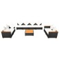 vidaXL Set de muebles de jardín 9 pzas y cojines ratán sintético negro vidaXL Set de muebles de jardín 9 pzas y cojines ratán sintético negro