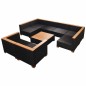 vidaXL Set de muebles de jardín 9 pzas y cojines ratán sintético negro vidaXL Set de muebles de jardín 9 pzas y cojines ratán sintético negro