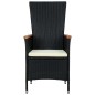 vidaXL Set comedor jardín 9 piezas ratán sintético y madera acacia negro vidaXL Set comedor jardín 9 piezas ratán sintético y madera acacia negro