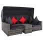 vidaXL Set de sofás de jardín 7 piezas y cojines ratán sintético gris vidaXL Set de sofás de jardín 7 piezas y cojines ratán sintético gris