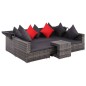 vidaXL Set de sofás de jardín 7 piezas y cojines ratán sintético gris vidaXL Set de sofás de jardín 7 piezas y cojines ratán sintético gris
